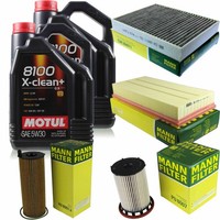 Inspektionspaket 10L Motul 8100 X-Clean+ 5W-30 FüR VW Touareg 3.0 V6 TDI 4.2 V8