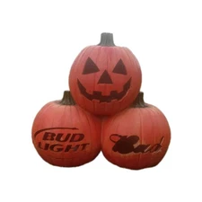 Budweiser Bud Light Giant Blow Foam Jack-o-Lantern Pumpkins Halloween Decoration