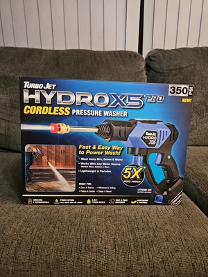 #ad Turbo Jet Hydrox5 Pro Portable Cordless Pressure Washer With 21V 3000Mah Battery $85.99