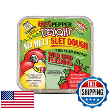C S Hot Pepper Delight No Melt Suet Dough 11.75oz 8-Pack Squirrel-Proof