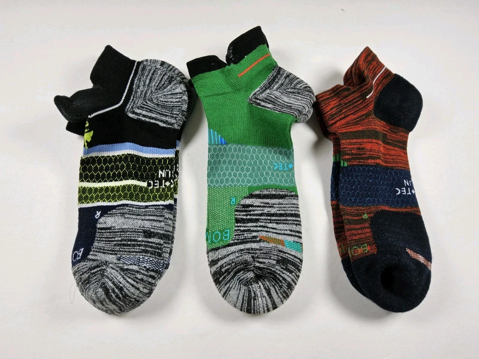 Bombas Hex-Tec Athletic Ankle Socks Lot Of 3 Pairs Size L