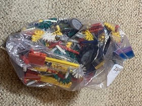 Lot Vintage K'NEX Yellow Box Hard KNEX Carrying Case  filled with pieces parts