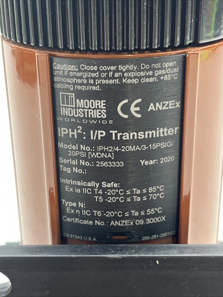 IPH2/4-20MA/3-15PSIG/20PSI Moore Industries transmitido  Foto 2 de 4