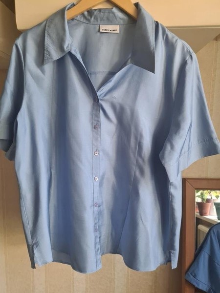 Women Gerry Weber Shirt Blue Polyester 52