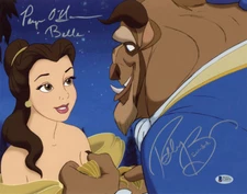 PAIGE O'HARA & ROBBY BENSON SIGNED 11x14 PHOTO BEAUTY AND THE BEAST BECKETT BAS