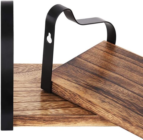 3 Pcs Floating Shelves Wall Mounted Wood Display Racks for Living Room Bedroom - Picture 9 of 10
