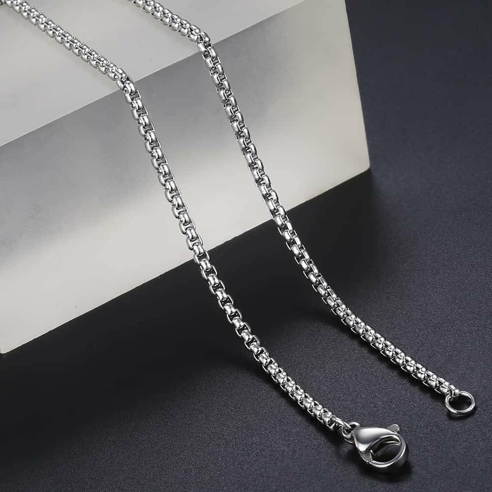 Wholesale Lot Of Silver Stainless Steel Box Chain Necklaces - 2mm To 3.5mm, 18" To 30" Lengths 8 thumbnail image