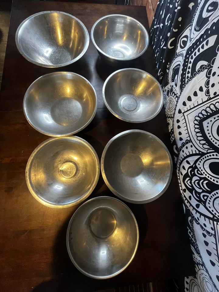 Lote de 7 cuencos de cocina de acero inoxidable - usados Foto 3 de 4