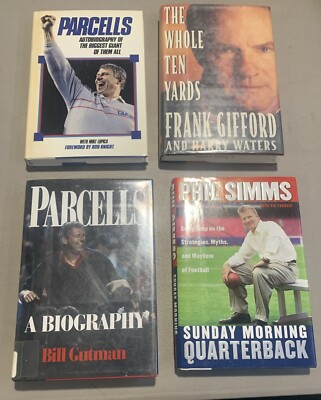 Lot Of 4 NY Giants Books. Parcels, The Whole Ten Yards, Sunday Morning QB. Etc