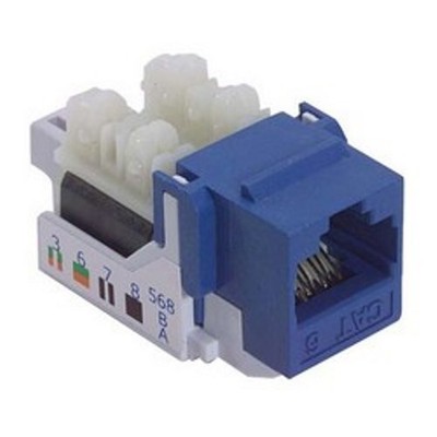 L-COM UJ110C6-BLU - Cat6 Keystone Jack, 110/RJ45 (8x8), EIA568A/B Blue - 2426