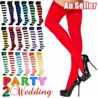 Over Knee Socks Plain Striped Rainbow High Ladies Long Womens Stripey Stocking