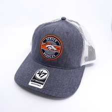 '47 Brand Denver Broncos Hat Mens Gray Snapback Trucker Cap Patch Football New