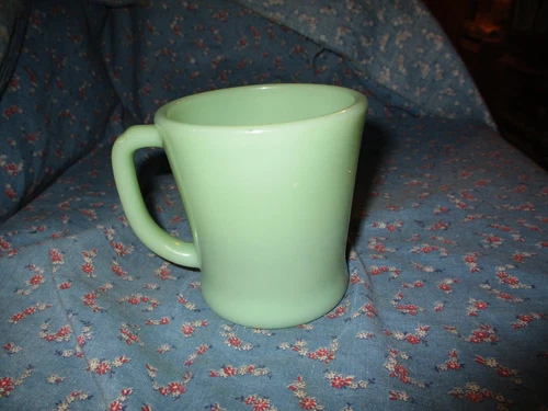 Fire King Oven Ware Jadite Jadeite D Handle Mug Great Condition
