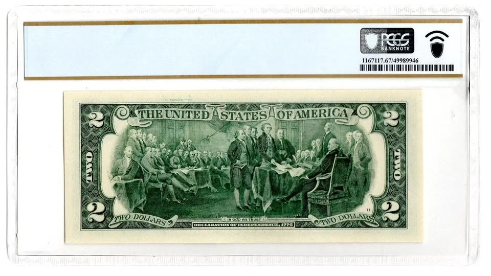 2017A Star $2 Two Dollar PCGS Graded Gem 67PPQ SOLID/FILLED STAR Error Note RARE - Image 2 of 2