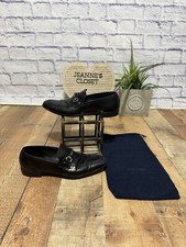 Prada Men Size 7 Black Leather  Metal Horse Bit Slip On Loafer Dress Shoes