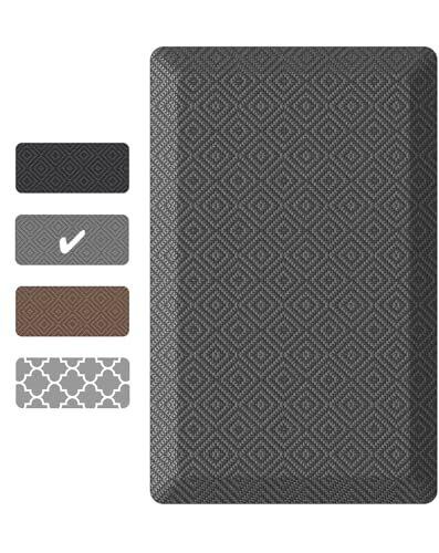 AFS-TEX Anti-Fatigue Floor Mat - 20x32 Inch Ergonomic Standing Desk Mat Gray