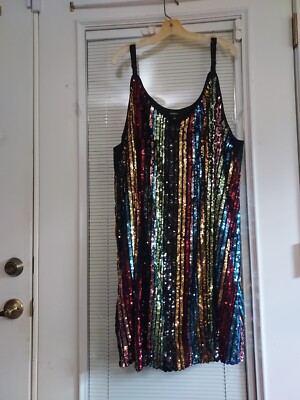 multicolor plus size sequin dress Plus Size Fitted Multicolor Sequin Gown by Poly USA W1124 16W / Black/Gold