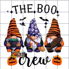 Sublimation Print Halloween Gnome Boo Crew Ready to Press Heat Transfer
