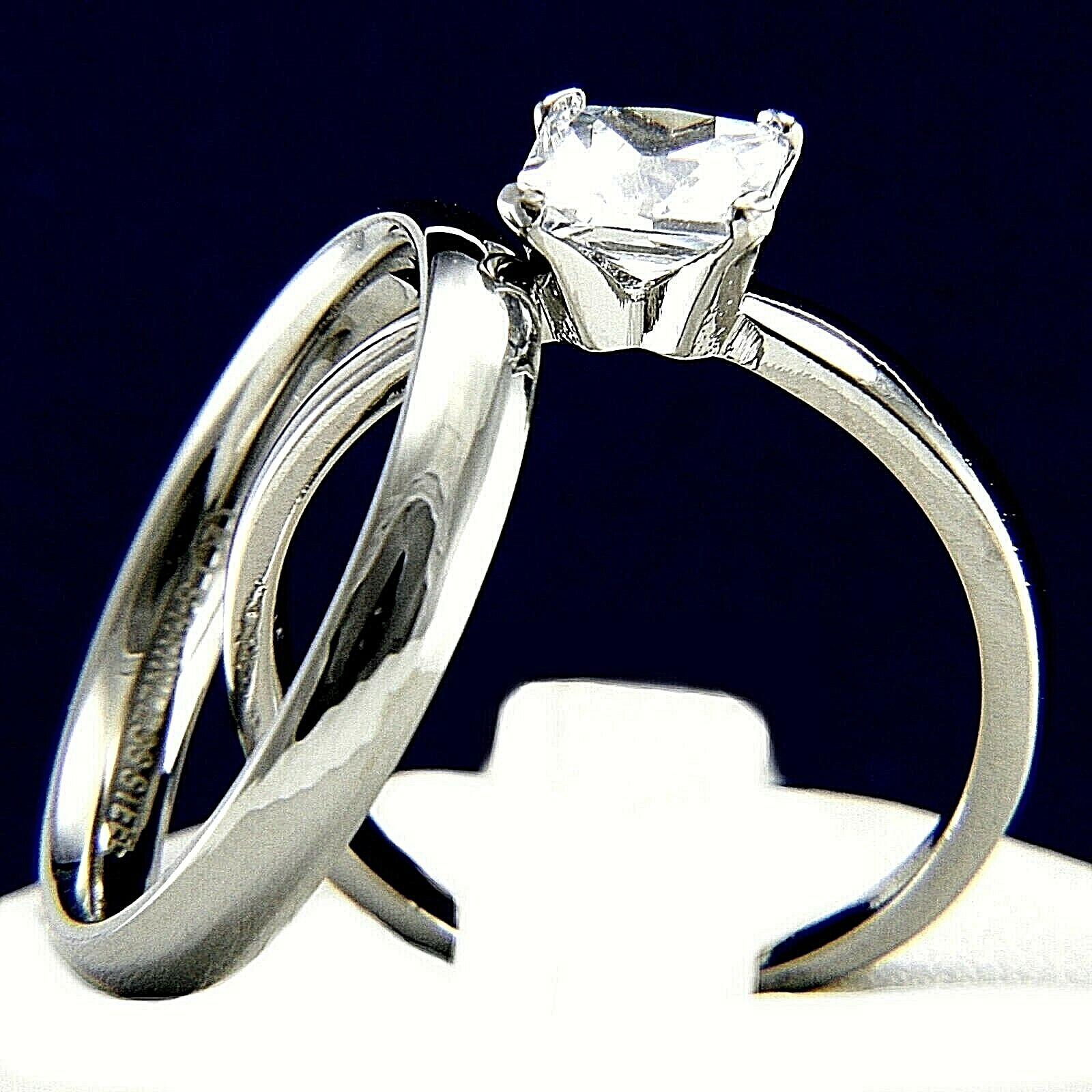 Women's Engagement Ring Stainless Steel Bridal CZ Wedding Band eBay