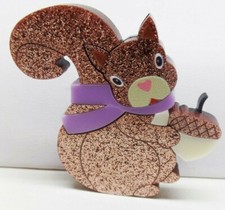 ADORABLE SQUIRREL WITH ACORN ACRYLIC BROOCH LIMITED EDITION OF 50 PIECES
