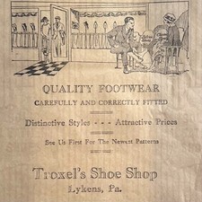 1920s Troxel's Shoe Shop Quality Footwear LYKENS PA Wrapping Paper Unused