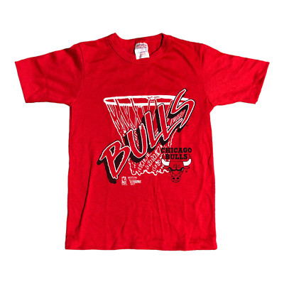 Vintage 90s Chicago Bulls T Shirt Size 7 Boys Made in USA Single Stitch EUC