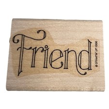 NEW NO INK Stampin Up Mounted Rubber Stamp Friend Word Name