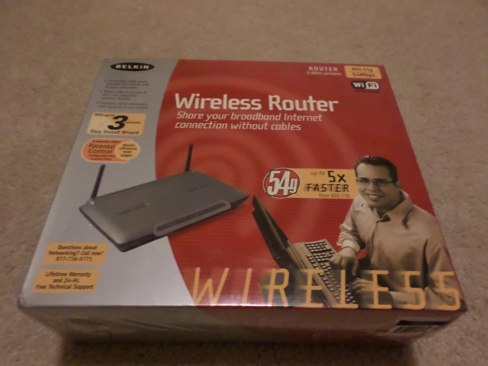 Belkin F5D7230-4 54 Mbps 4-Port 10/100 Wireless G Router - NEW - Image 2 of 4