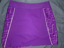 Adidas ClimaCool Skirt Skort Womens Size 2 Purple White Geometric Pockets Zip