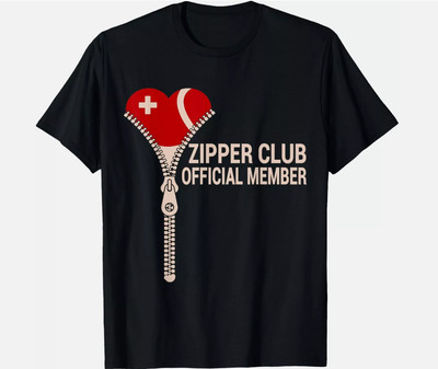 Open Heart Surgery Zipper Club Get Well Bypass Gift Unisex T-Shirt, Gift Idea