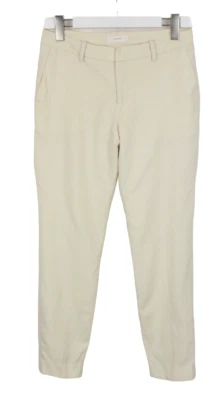 Pantalon SUISTUDIO Gris Femme UK 10 Mélange De Laine Soie Lin Doublé Zip Chino - Photo 1/4