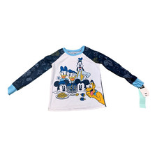 Disney Minnie Mouse Pajama Top Kids S 6/6X Blue Hanukkah Menorah Long Sleeve