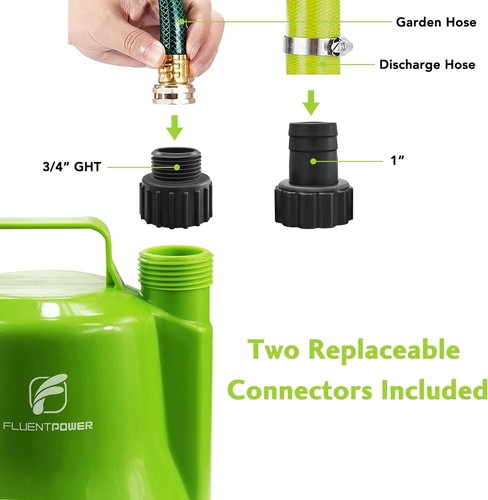 Portable Submersible Sump Pump - 1/4HP, 1900GPH, for Pool Pond Garden Hot Tub - Picture 8 of 8