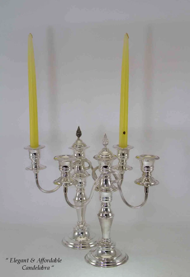 Candelabro de plata con cuentas 11 pulgadas, 3 luces Foto 4 de 4
