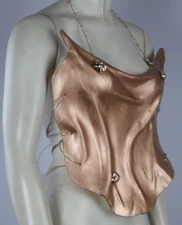 Golden Flow Curve Resin Corset Bustier Top Cosplay Costume One Size