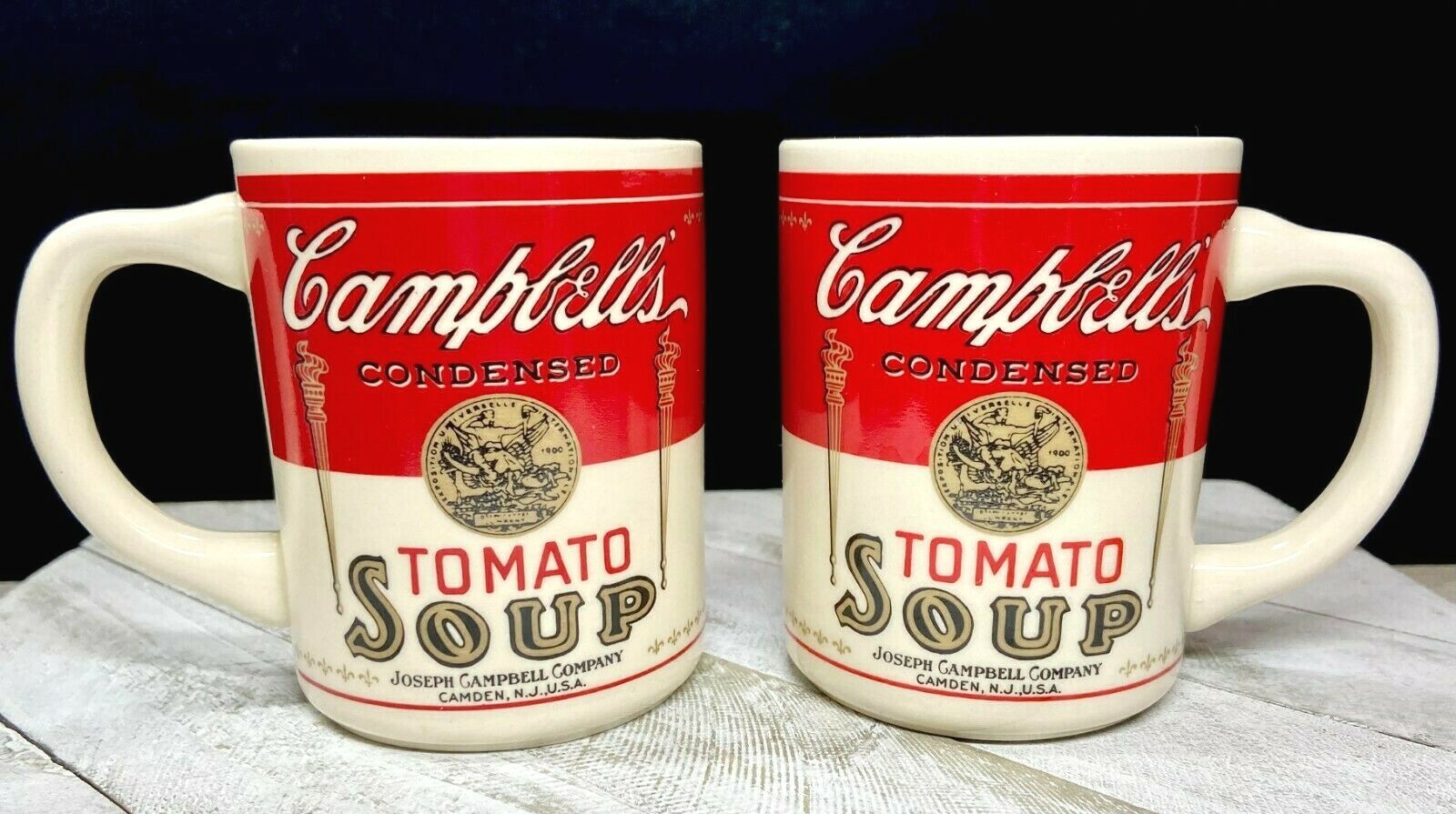 Campbell’s Condensed Tomato Soup Vintage “1915” 8 Oz. Mugs 1972 Set