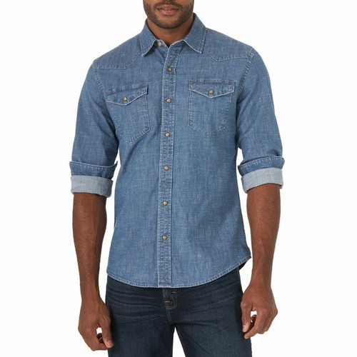 Wrangler Men’s Slim Fit Long Sleeve Woven Shirt NWT FREE SHIPPING - Picture 4 of 4