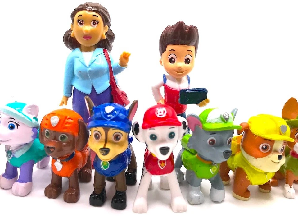 Conjunto de bonecos PAW PATROL NICKELODEON Nick Jr brinquedo de PVC Ryder SKYE Mayor Goodway - Imagem 3 de 4