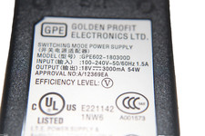 NEW GENUINE GOLDEN PROFIT GPE602-180300D 100/240V OUT:18V 3A FAST USA SHIPPING