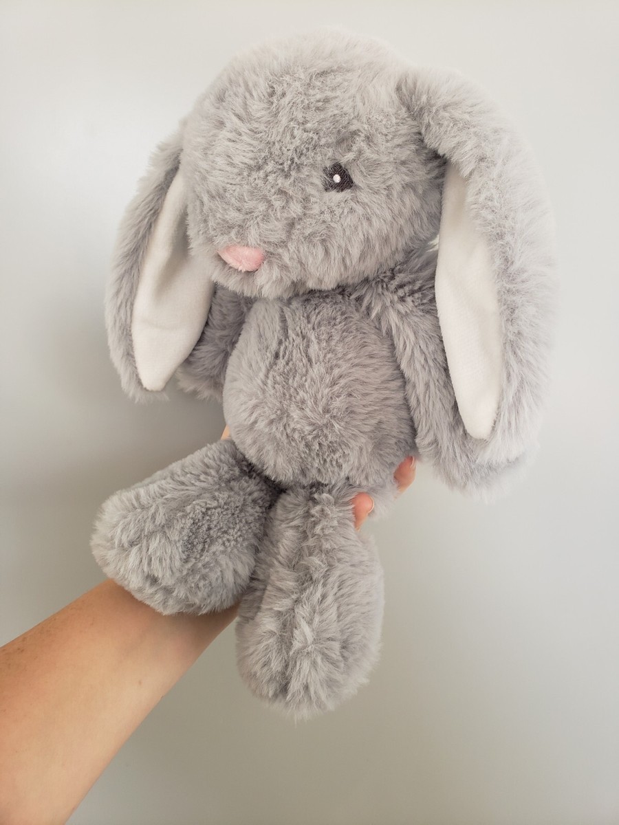 Morrisons Grey Easter Bunny Plush With Tag Pink Nose 30cm