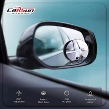 2 Pcs Carsun Car Blind Spot Mirror Rear Mirror Wide Angle 360 Degree Mirror 