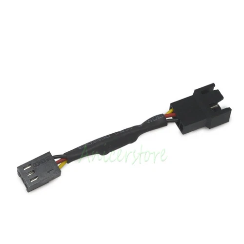 PC Cooling Fan 3 pin F to 3pin/4pin M Noise Speed Reduction 30% Resistor Cable