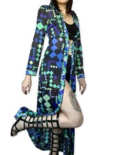 Vintage EMILIO PUCCI 1970s Geometric Mod Print Maxi Dress Matching Jacket Set