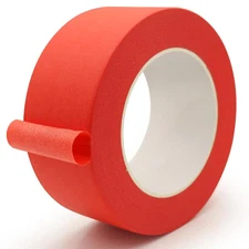 Red Masking Tape 2 inch Wide, Adhesive Red Painters Tape 2 inch Wide for Home Wa