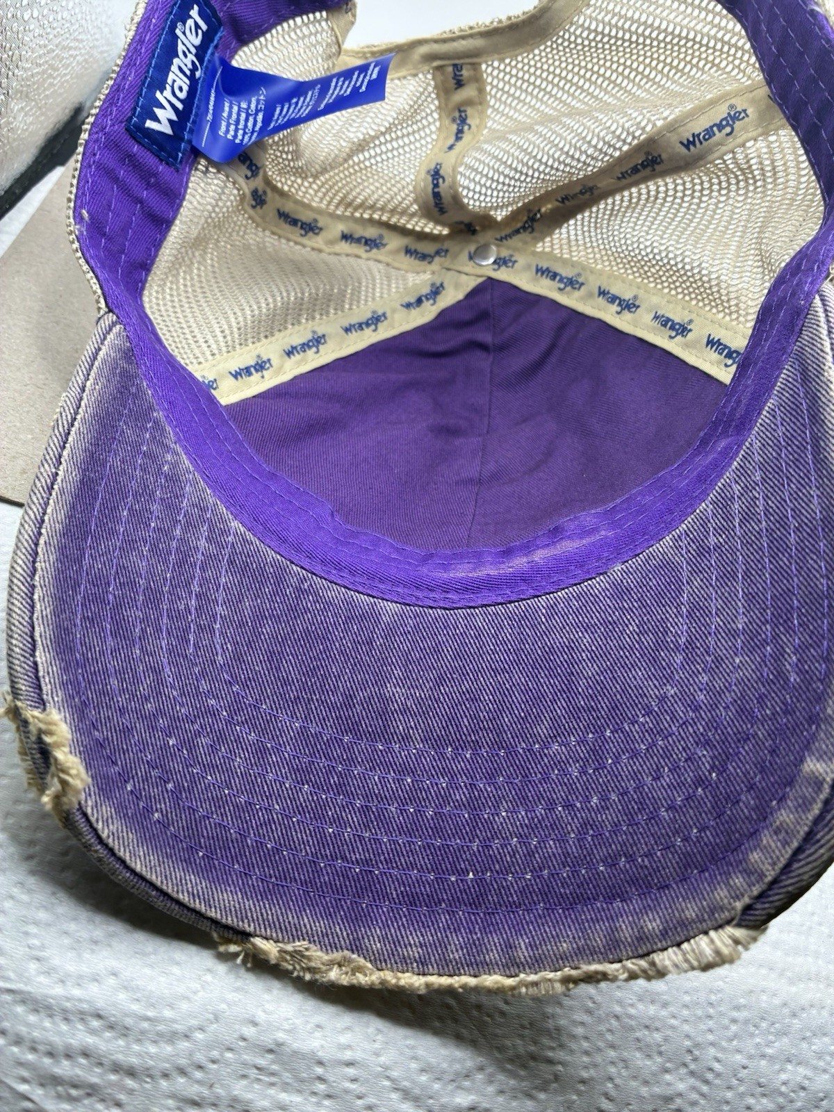 Wrangler Texas Patch Snapback Hat Distressed Purp… - image 6