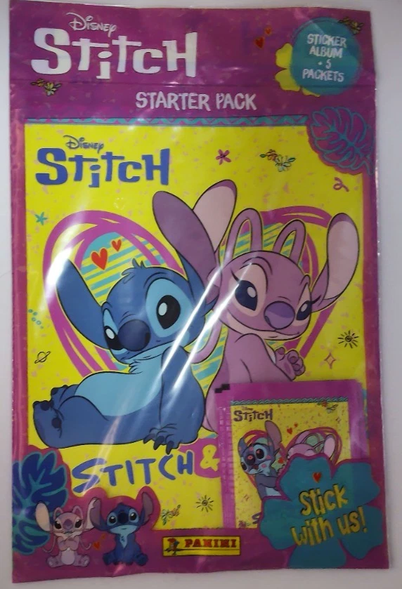 Panini Disney Stitch & Angel 2026 Starter pack: Inc Album & 5 Stickers packets