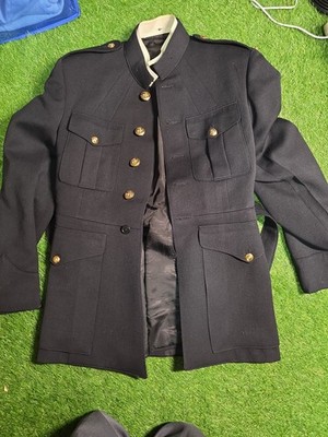 US Marine Corps USMC Dress Blues Officer's Jacket Coat Uniform w/ Belt 
