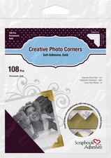 Scrapbook Adhesives Paper Photo Corners Self-Adhesive 108/Pk .5" Gold