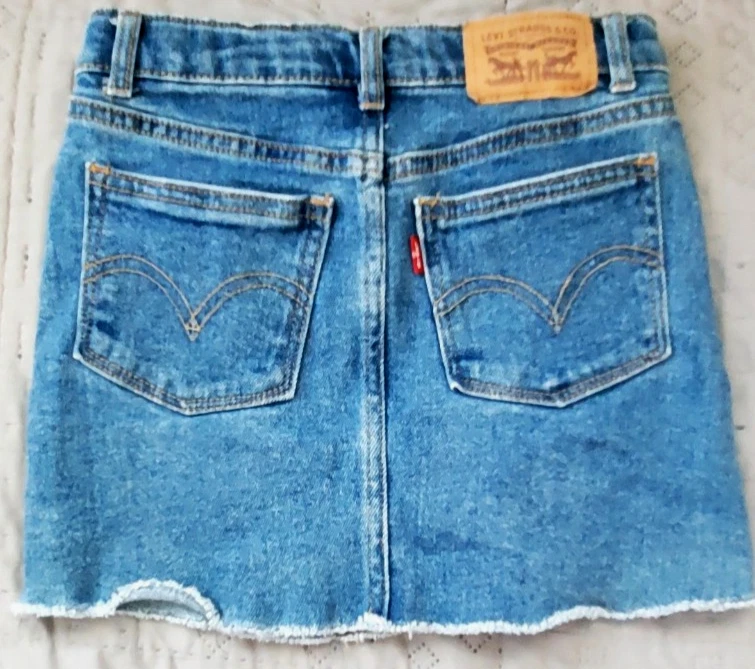 Levis High Rise Jean Skirt Girls Kids Size 6 Regular - Image 2 of 3