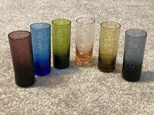 Mid-Century Modern multi-colored shot glass shooter set of 6 multi colored